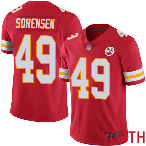 Youth Kansas City Chiefs #49 Sorensen Daniel Red Team Color Vapor Untouchable Limited Player Nike NFL Jersey